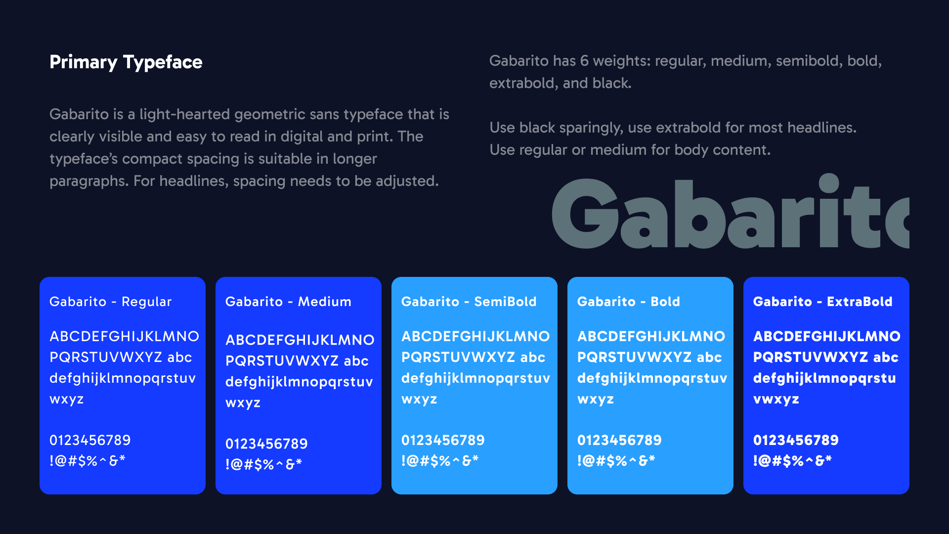 Primary Typeface — Gabarito